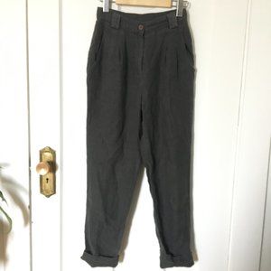 American Apparel grey linen high waist trousers